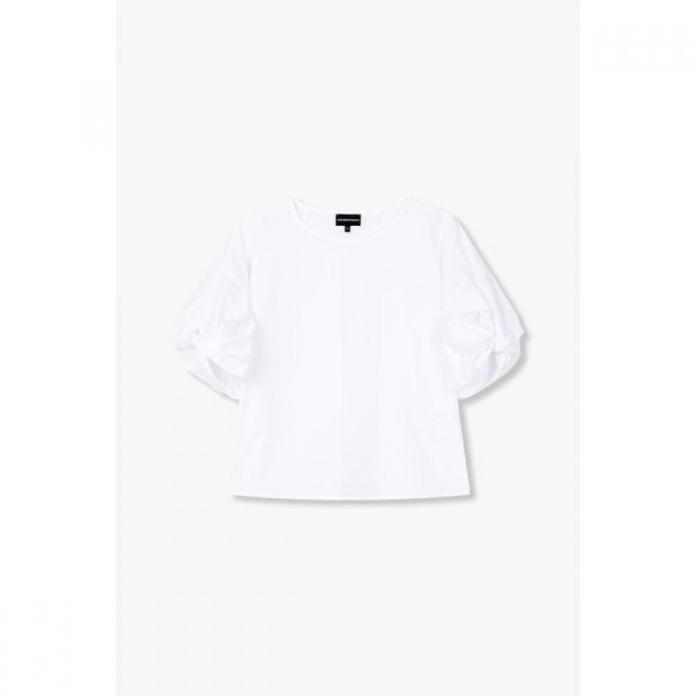 Emporio Armani Women S Cotton blouSe A525103526 With twiSt SleeveS 25 S S 42