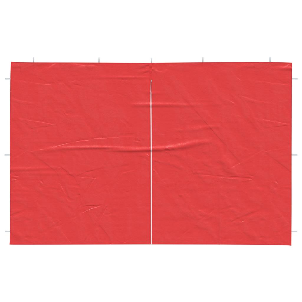 Party Tent Side Panel 2 pcs Red 300 x 195 cm PE and Steel