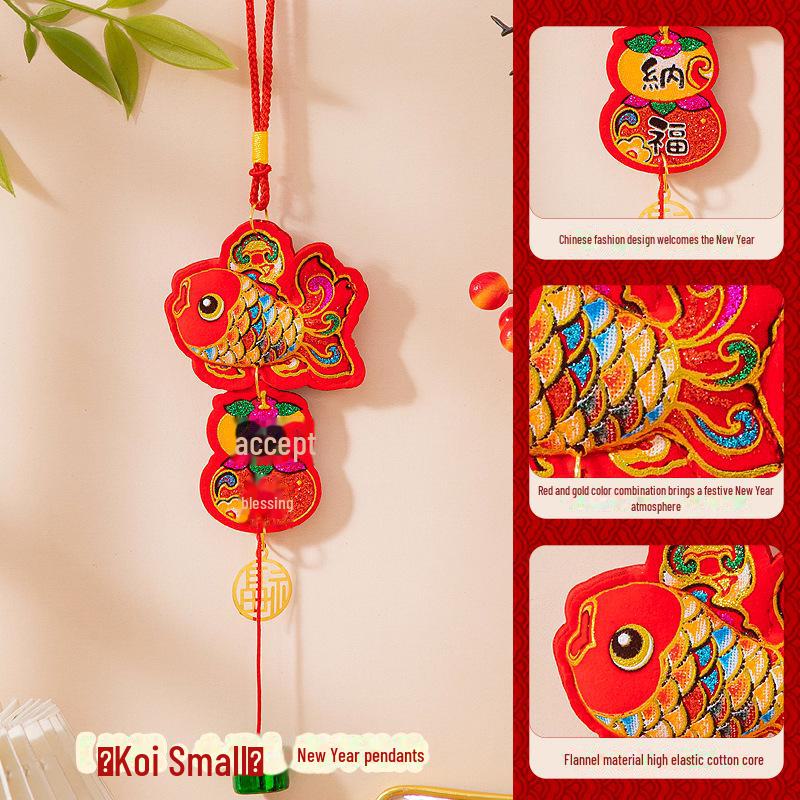 Pandantiv Festivalul de Primăvară Anul Șarpelui 2025 - Clopoțel de vânt Zeul Bogăției Fu pentru decorarea de Anul Nou în scena sufrageriei.