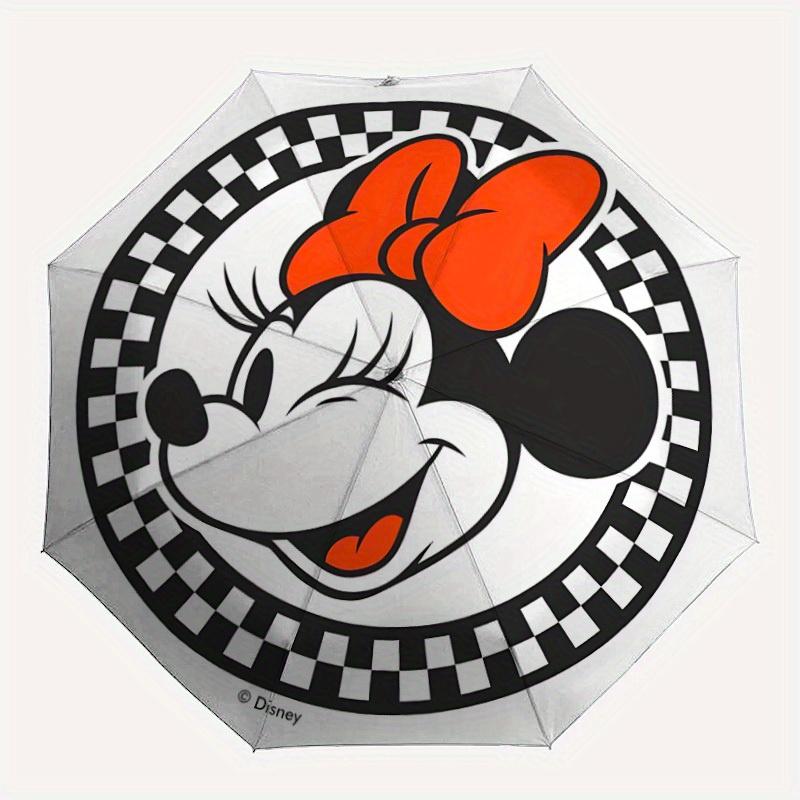 

1pc Minnie Mouse Automatic Folding Umbrella: Compact 8-rib Design Cartoon Travel Companion for Outdoor, Casual Accessory