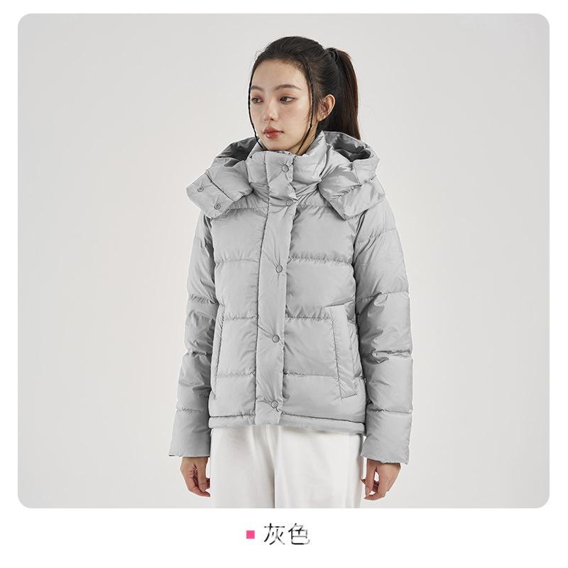 New 90 White Duck Down Stand-up Collar Premium Hooded Jacket Thickened Waist and Thin Sports High-end Short Down