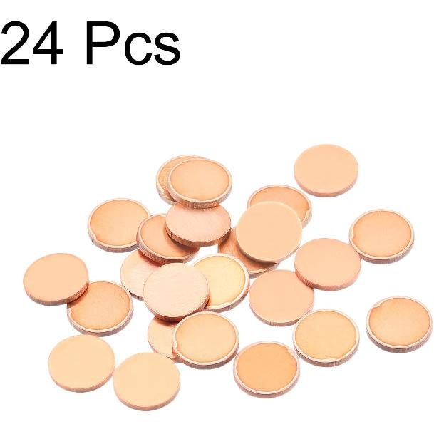 MECCANIXITY Stamping Blank Copper Round DIY Tags, 13mm/0.5" for Craft Decoration, Pack of 24