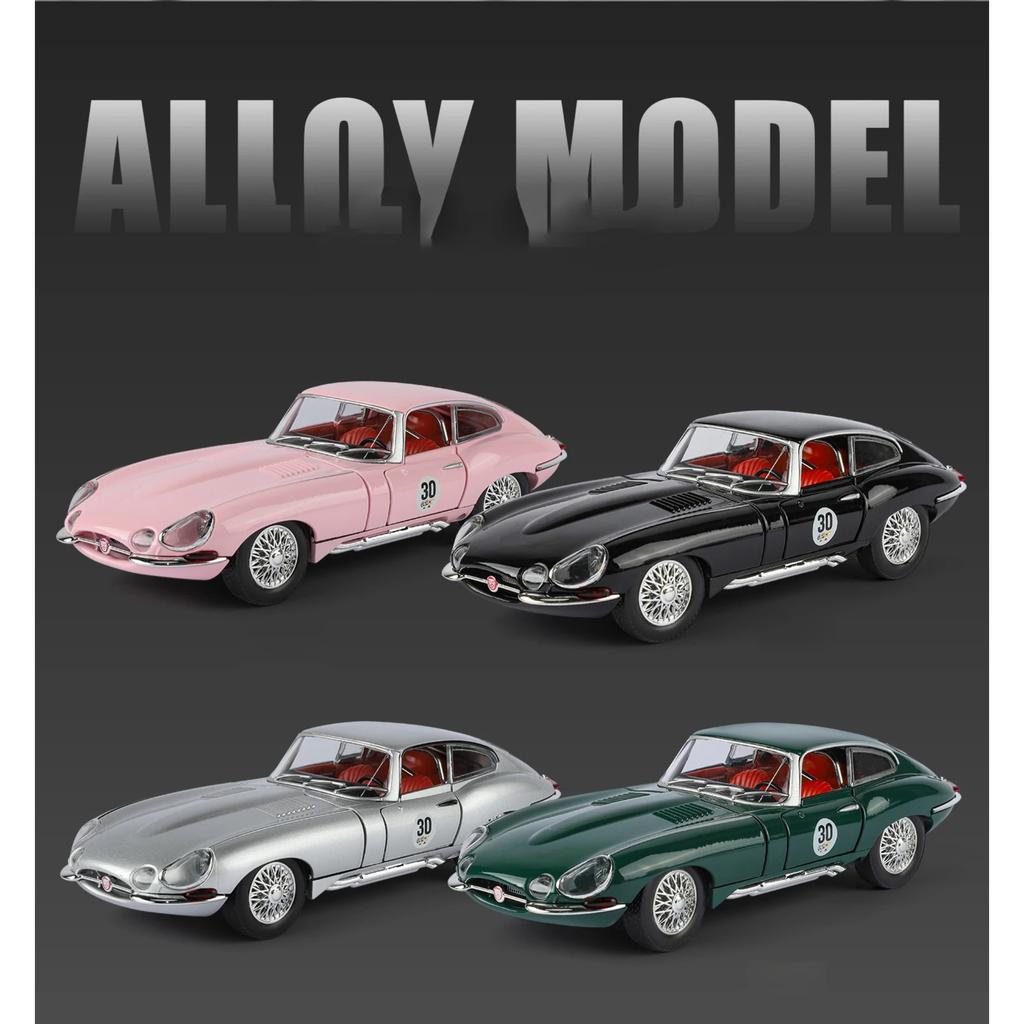 1/24 Jaguar E-Type Diecast Metallmodellauto mit Sound & Licht Perfekte Heimdekoration Schreibtisch-Display-Dekoration Feiertagsgeschenk