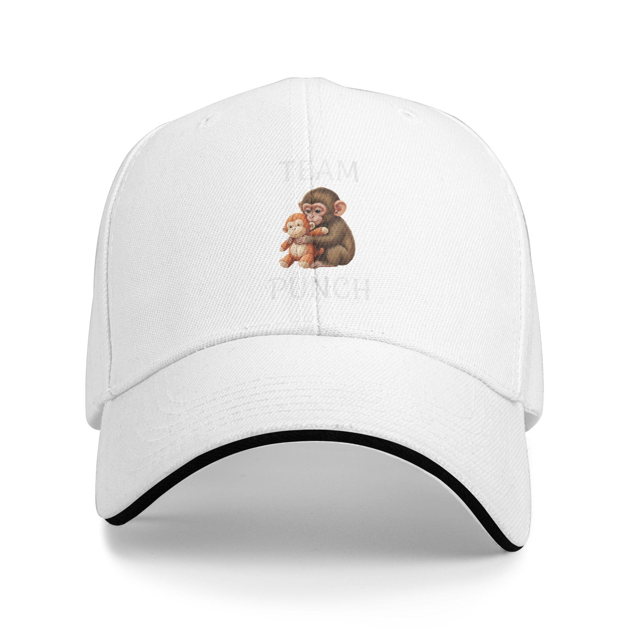 

Team Punch Monkey Cute Baby Monkey Cartoon Sun Baseball Cap Spring y2k Retro Trucker Hat For Male Outdoor Sports Baseball Caps One Size белый