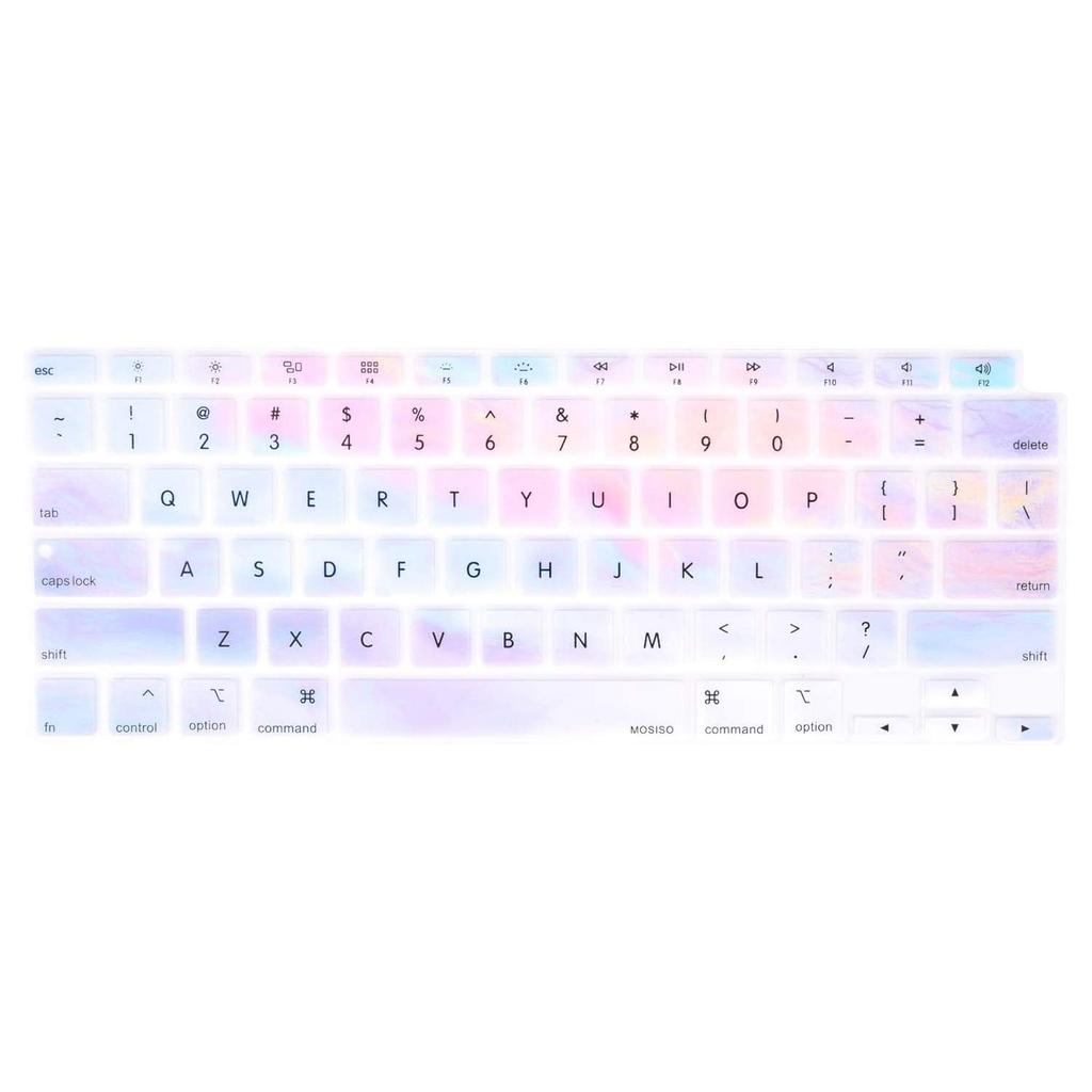 MOSISO Keyboard Cover for MacBook Air 13 inch 2021 2020 Release A2337 M1 A2179 Retina Display with Touch ID Backlit Magic Protective Silicone Clouds