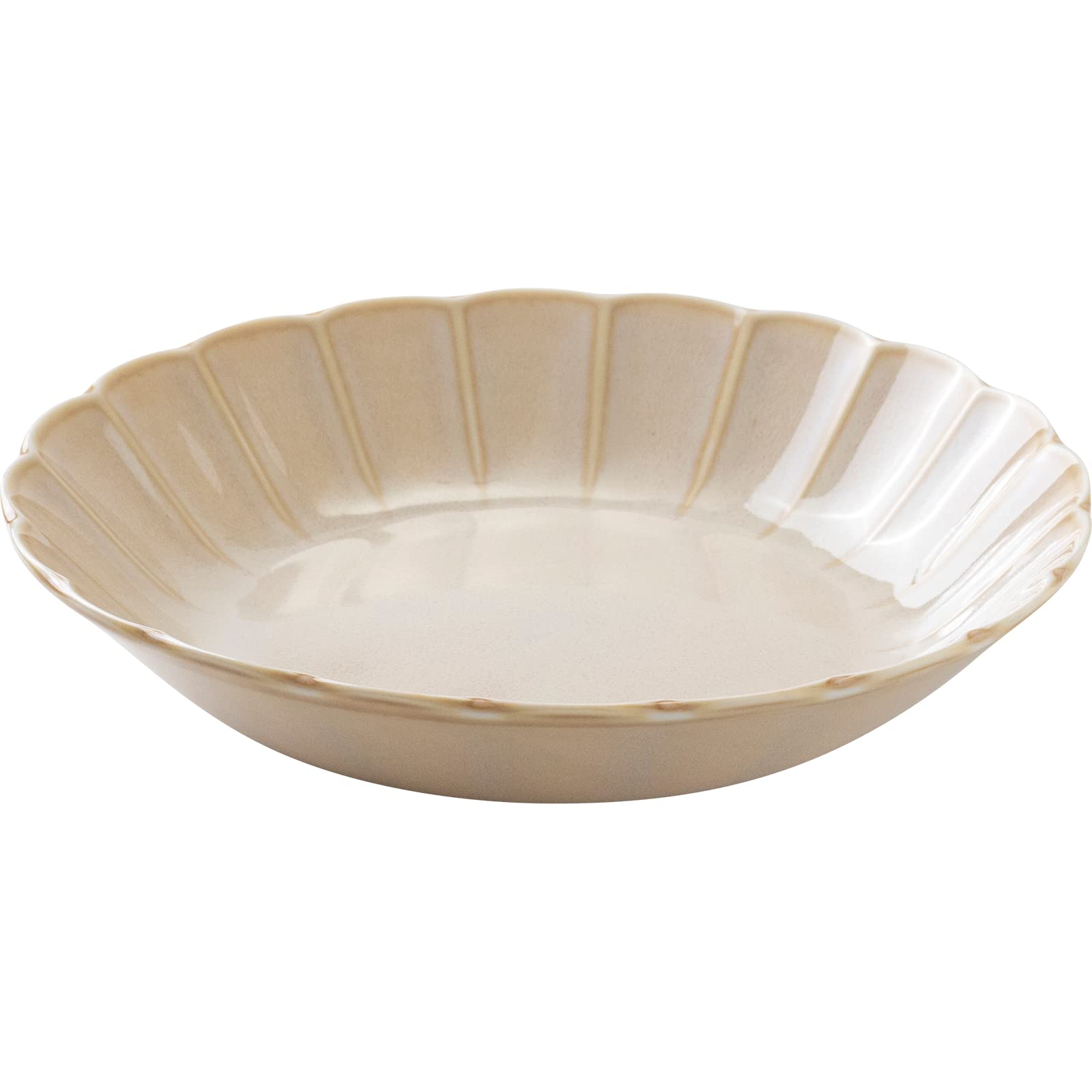 

Minoru Pottery Mino Ware Itsuka 235 Deep Dish Beige