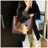 Large Capacity Minimalist Tote Bag for Women Soft Faux Leather Shoulder Handbag