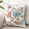 Butterfly Cushion Cover 45x45cm Floral Country Style Pillow Cover Cotton Embroidery Suqare Home Decoration for Living Room