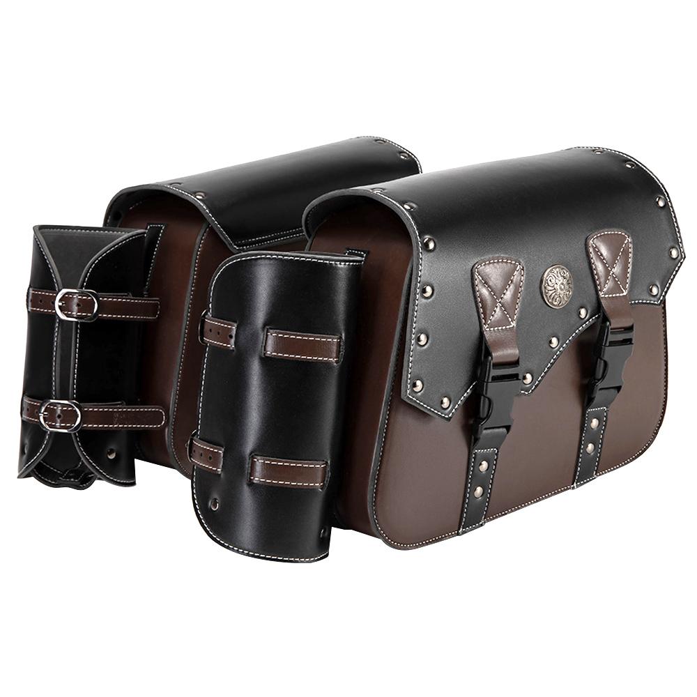 2PCS Universal Motorcycle Saddlebags Waterproof Luggage Side Storage Travel Bags Pouch Box Helmet Riding