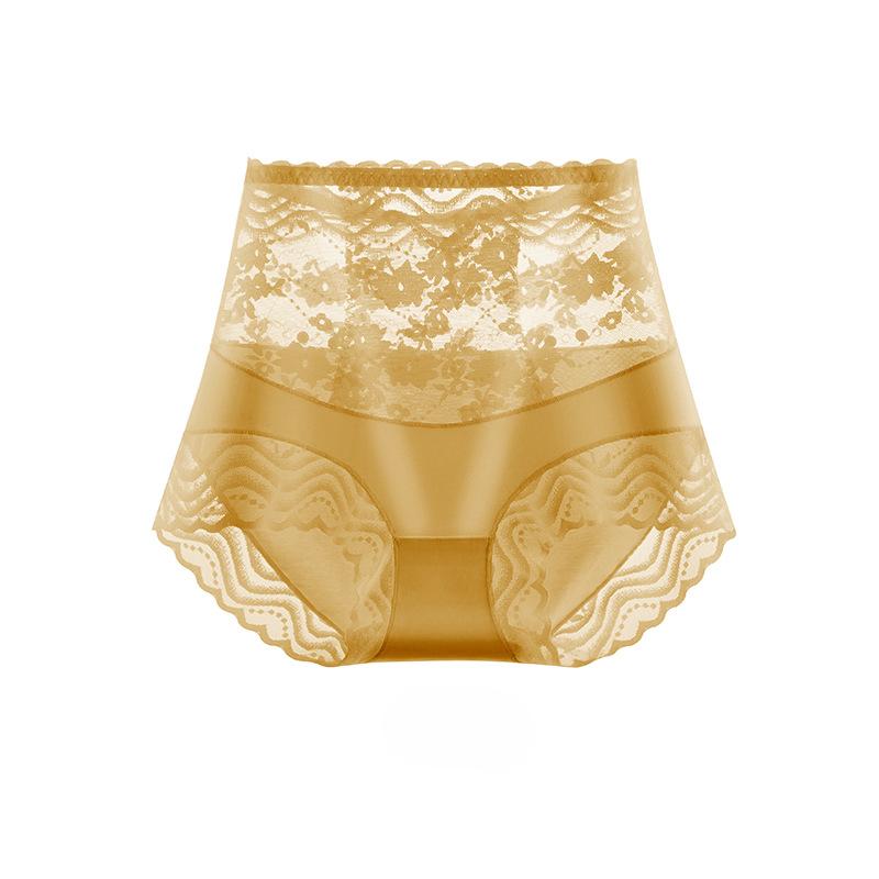 Hoch taillierte Unterwäsche für Damen aus Spitzenslips aus reiner Baumwolle mit einem taillierten Schritt, angehobenen Hüften, großer taillierter Dreiecksslip