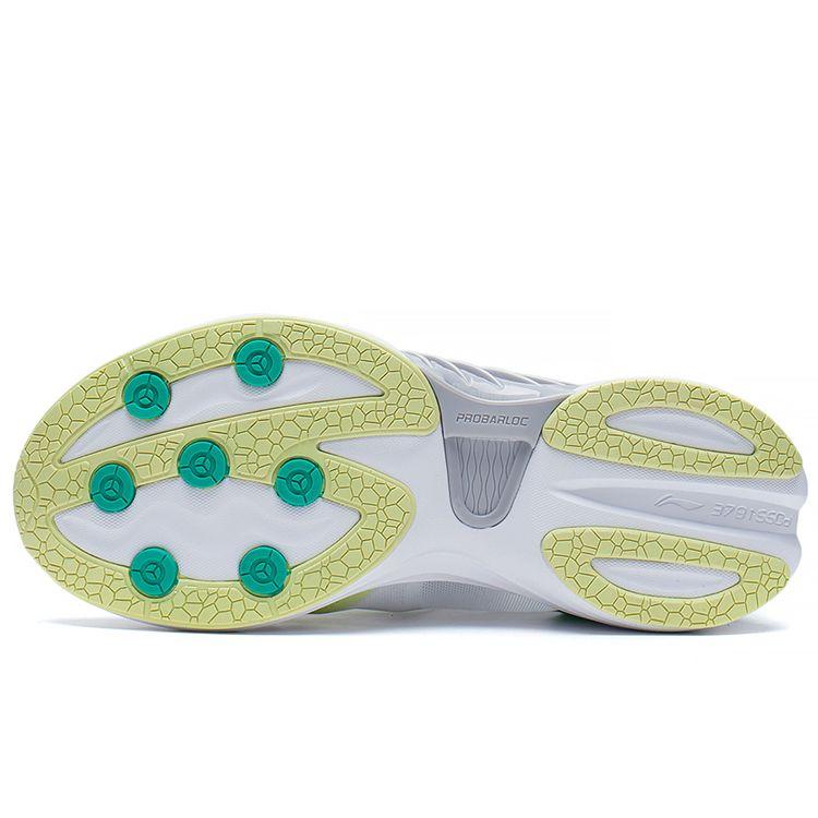 Li Ning Pantofi sport pentru copii Canglan Probar Loc, ușori, cu absorbție a șocurilor, antiderapanți, cu talpă joasă, sport pentru copii, alb, verde, YKFS022-51