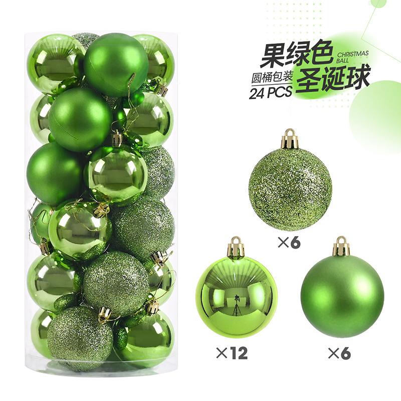 24Pcs/Box Glitter Christmas Ball Decoration Xmas Tree Hanging Gifts DIY Wreath New Year Navidad Home Wedding Decor Accessories