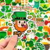 50 Stück St. Patrick Aufkleber - Kleeblatt Leprechaun Abziehbilder für Irische Party DIY (4.8x5.2cm)