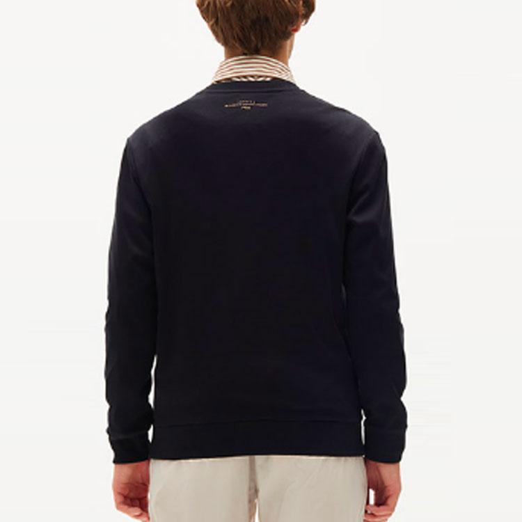 Fila Letter Print Crew Neck Long Sleeve Pullover Sweatshirt Men Sweatshirt Black F11M138254F-BK