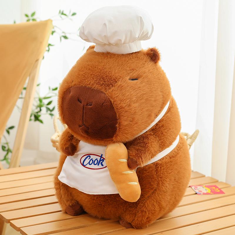 

Capybara Chef Bread Plush Toy - Cute Stuffed Animal Doll for Kids Gift 35 cm (0.42 kg)