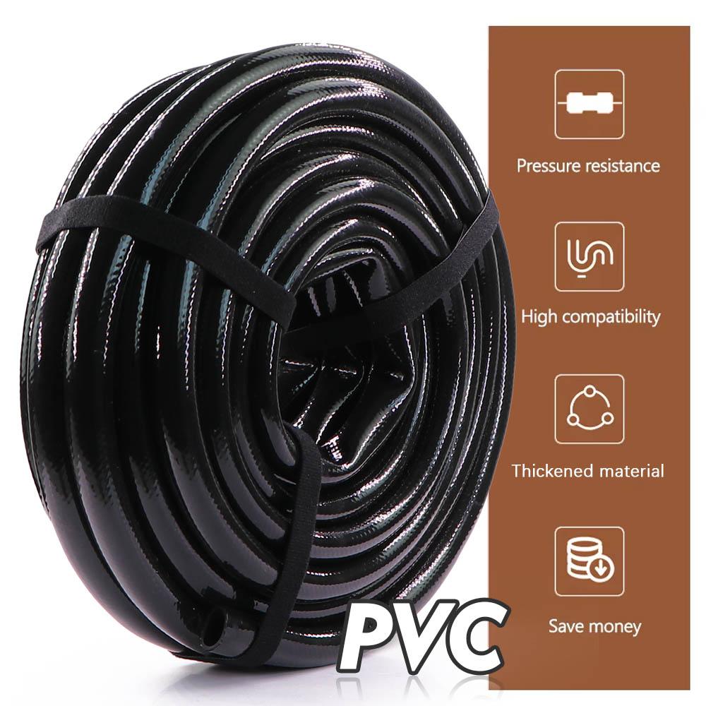 1/2" 13/16mm PVC Hose Garden Irrigation Auto Watering Pressure-Proof Black Main Tube Lawn Agriculture Orchard Car Wash Fitting