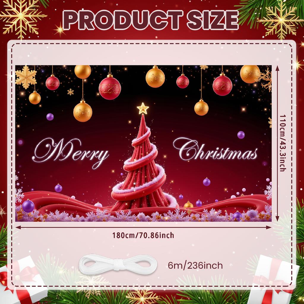 Holiday Decoration Christmas Tree Winter Decoration Event Decor Colorful Lights Seasonal Banner For Indoor Decoration Winter