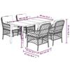 VidaXL Garden Dining Set with Cushions 5 Pcs, Patio Table and Chairs, Outdoor Furniture Terrace, Modern, 3212106