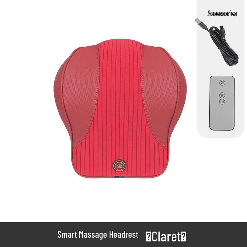 Electric Massage Lumbar Support Pillow - Memory Foam Car Seat Cushion with Remote Control.