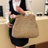 Elegant Female Square Shopper Totes Summer High-quality Straw Bag Women's Designer Large Capacity Handbag Woven Travel Beach Bag