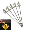 5er-Pack Rostfreie Edelstahlspieße Tragbare Cocktailspieße Elegantes Klingendesign Für Früchte Vorspeisen