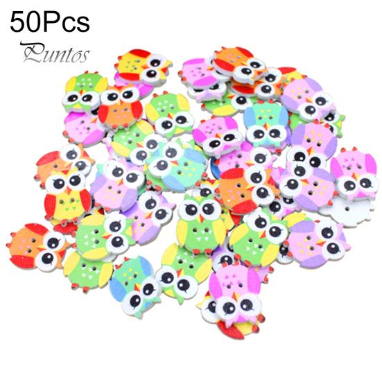 

50 шт. деревянные пуговицы в виде птицы, бабочки, совы, улитки и сердца для шитья своими руками, скрапбукинга 50pcs Owl