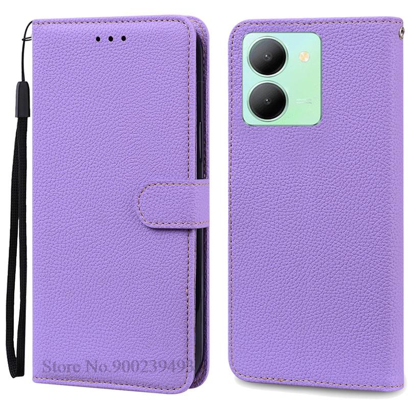 

Чехол Y36 для Vivo Y36, мягкий силиконовый чехол для задней крышки телефона Vivo Y36 5G, кожаный чехол-книжка для VIVOY36 Y 36 for Vivo Y36 4G 5G светло-фиолетовый