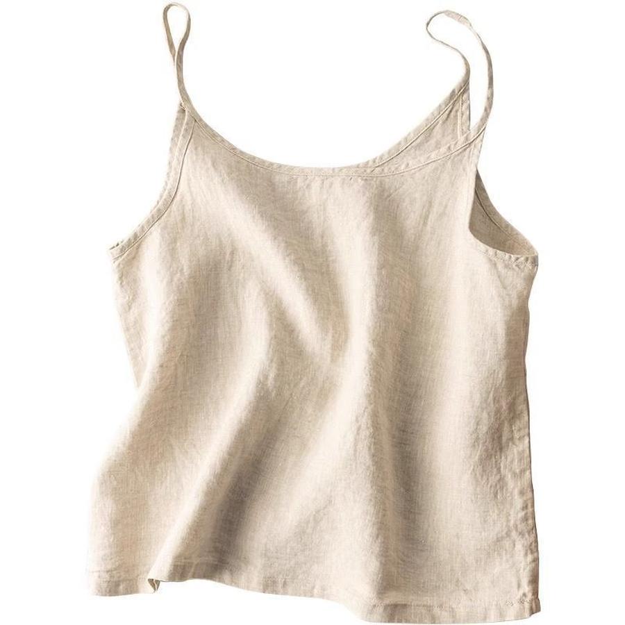 Summer New Style Bohemian Cotton Linen Vest Women Loose Top Pure Color Simple Sleeveless Undershirt Plus Size