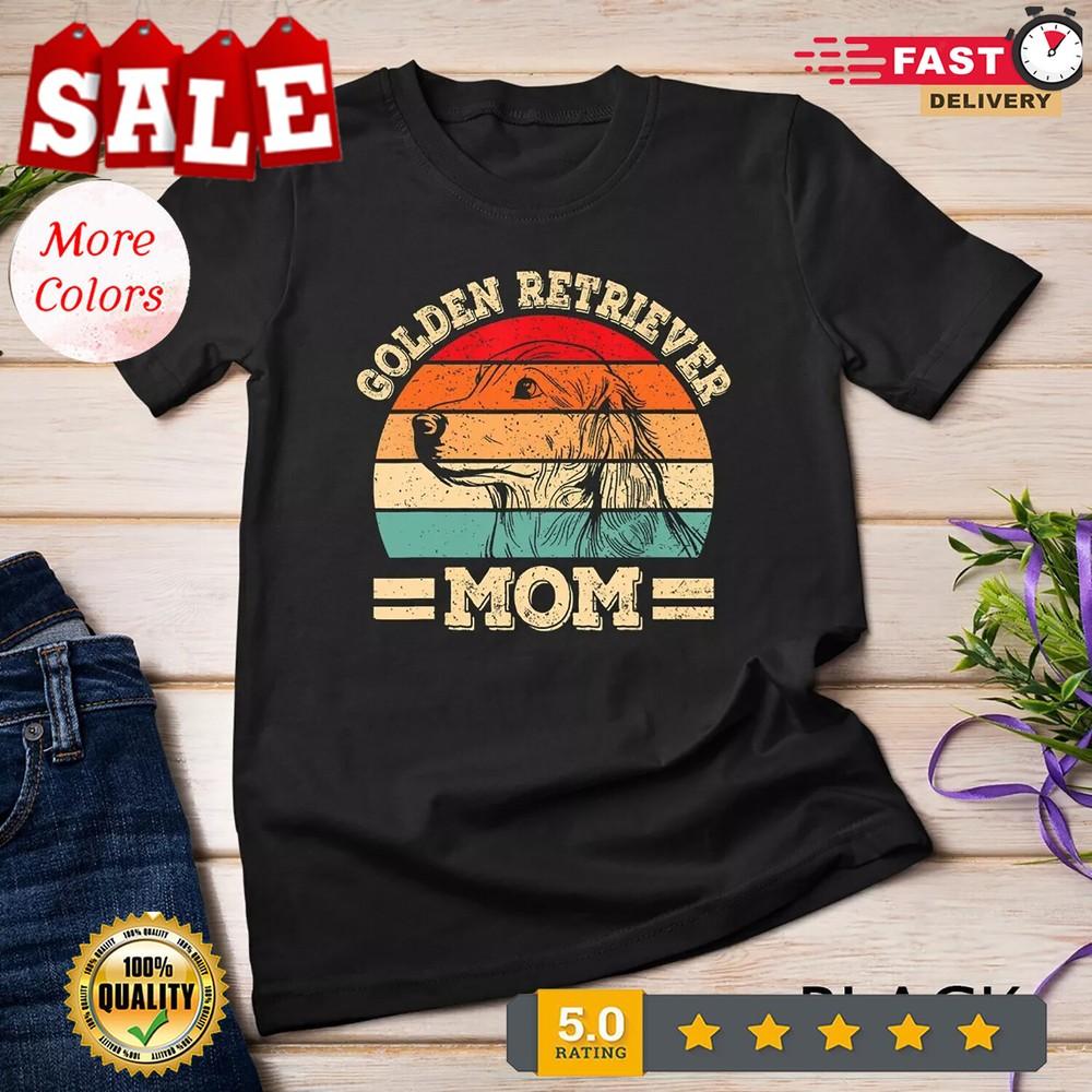 2025/Cute Golden Retriever Mom Design Funny Dog Lover Retro T-Shirt Unisex T-shi Unisex T-Shirt XXXXL