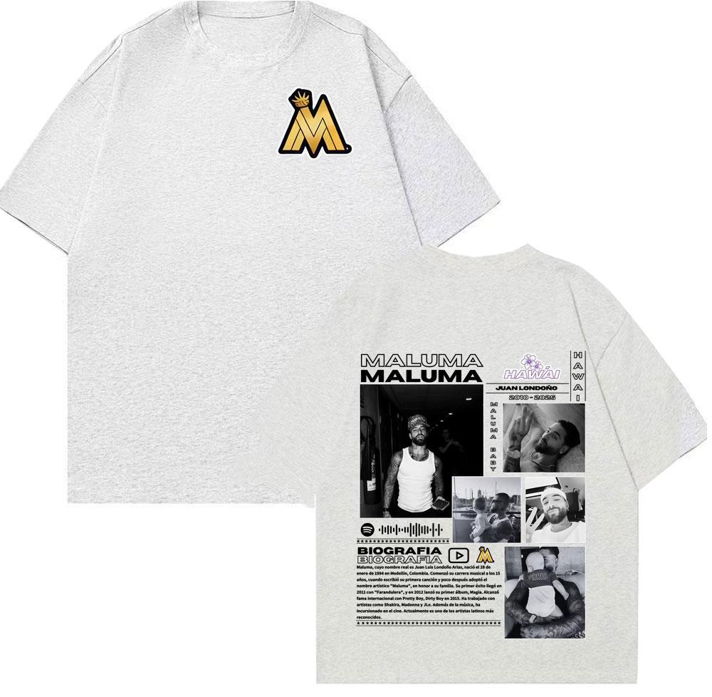 

Rapper Maluma Baby Juan Londono Tour 2025 Graphic T Shirt Men Women Fashion Hip Hop Street T-shirts Retro Oversized T-shirt Tops 2XL