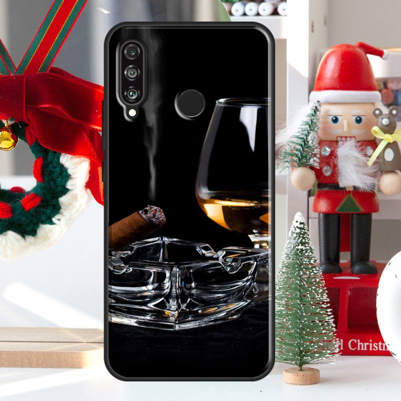 Cygaro Whiskey Lodowy Napój Etui na Huawei Nova 7i 8i 11i 12i 12s Y73 Y70 Y90 Y60 Y72 Y61 Y91 9 10 SE P30 Pro P40 Lite