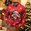 Men's Long Sleeve Golf Shirt Quick-Dry Mesh Casual Top with Christmas Print for Holiday Wear