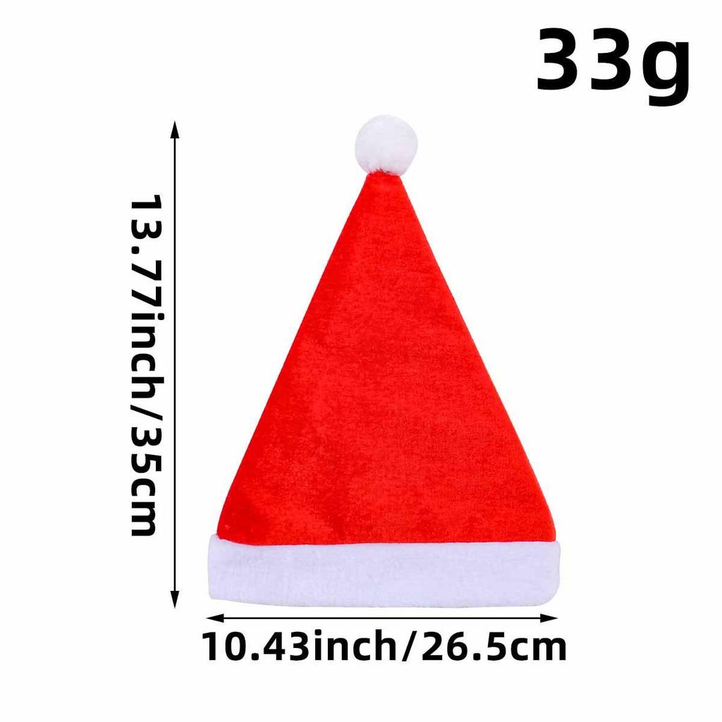 2022 Red Gold Velvet Plush Edge Santa Hat for Adults and Children