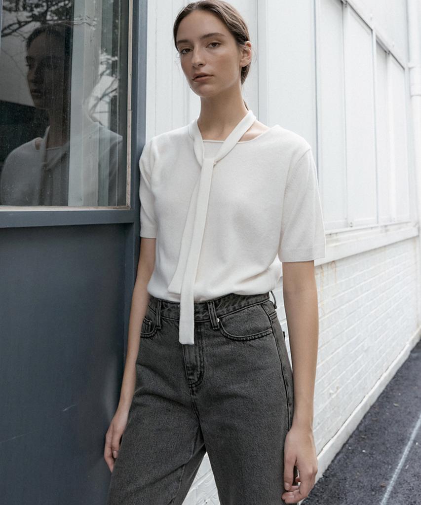OCTETTE Wool Tie Half Sleeve Kint_3Color
