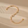 Brass Plated 18k Gold Pearl Bracelet Elegant Minimalist Designer Jewelry For Women