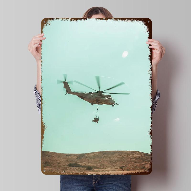 Helicopter Poster Customized Vintage Metal Signs Wall Art Retro Tin Plaque for Bedroom Decoration Gaming Desk Decor House Home