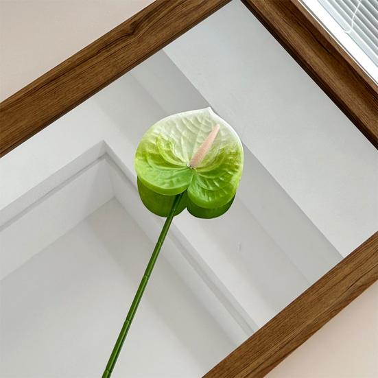 Artificial Anthurium Flower 24.4 Inch Real Touch Fake Flower for DIY Wedding Bouquets Floral Arrangements Bridal Shower Party Centerpiece