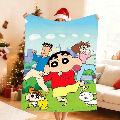Anime C CrayonS B Boy Shin C Chans Blanket For Soft Throw Blanket for Picnic Bed Sofa Home Bedroom Cozy Warm Comfortable