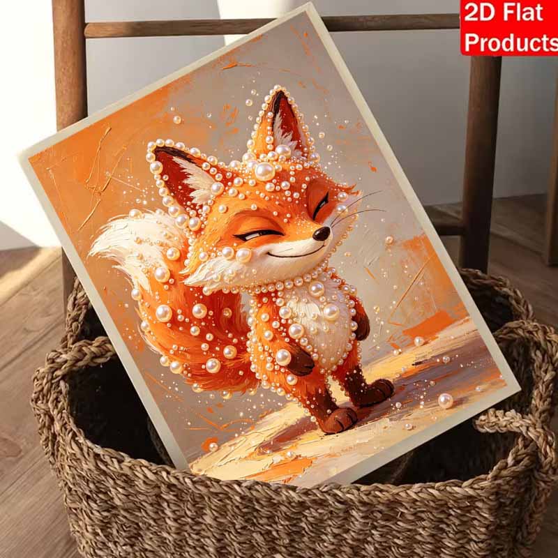 Pearl Painting Kit DIY Cute Fox Animal Wall Art Home Decoration Painting