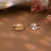 Silver Art S925 Cross Adjustable Ring - Pure Silver, Unique Design, Fashionable Temperament for Women