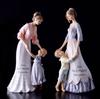 European Retro Resin Mother Child Statue Ornaments Crafts Home Table Mom Children Figurines Miniatures Decoration Love Gifts Art