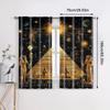 2pc,  Window Curtains Egyptian Pyramid Vintage 100% Polyester,Without Electricity Festive Holiday Applies To Multipurpose