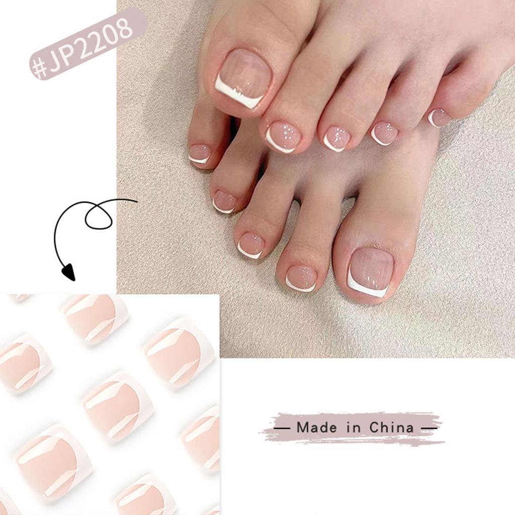 Bling Press On Round Fake Toenails Lasting Effect with Moderate Thickness for Toe Decoration Home Nail DIY