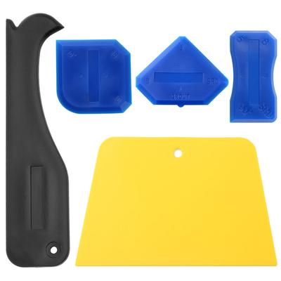 Set da 5 Pezzi Kit Spatola Raschietto Sigillante Plastico Strumento di Abbellimento Cuciture Colla per Vetro per Modellare Giunti