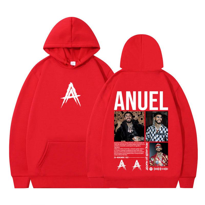 Rapper Anuel AA Album Tour 2025 Vintage Graphic Hoodie Men Women Harajuku Loose Pullover Long-sleeved Casual Hip-hop Sweatshirts