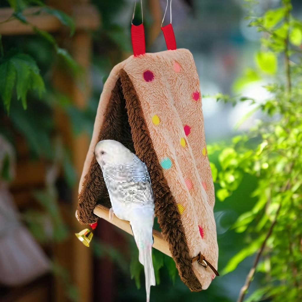 Dreieckiges Vogelnest Vogelhängematte für Käfig Warm Bequem Sitzstange Haus Wellensittichschaukel mit Sitzstange für Vogelkäfig Zubehör