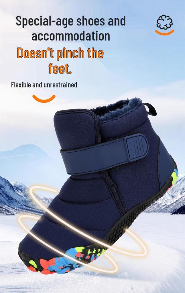 Kinder Winter Schneestiefel High-Top mit Fleece-Futter und rutschfester Sohle für Jungen und Mädchen