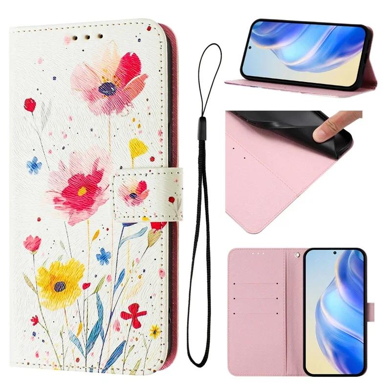 Flipové kožené pouzdro pro Xiaomi Redmi 14C 13C 12C 10C 10A 14R s malovaným vzorem, peněženkové pouzdro pro Xiaomi Redmi 13 12 10 5G pouzdro na telefon