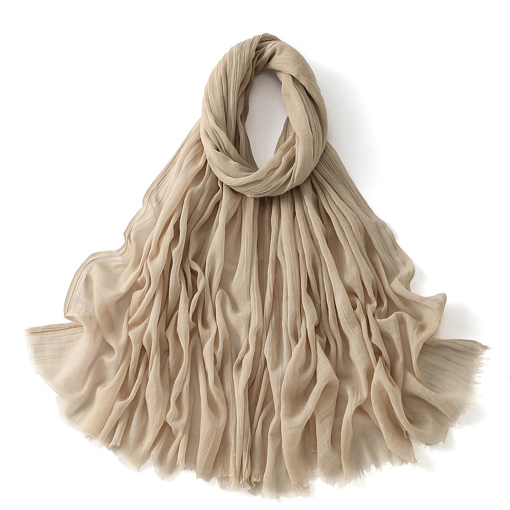 Muslim Cotton Rayon Hijab Solid Color Plain Scarf Women Soft Cotton Viscose Thin Voile Shawl Remove Edge Headscarf Turban