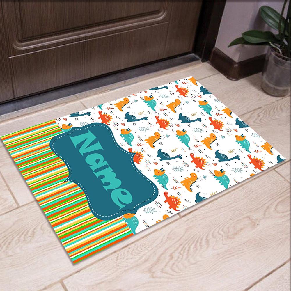 Custom Name Dinosaur Printed Carpet,Rug for Office Chair Living Room Bedroom Kitchen Room Decor Gifts.